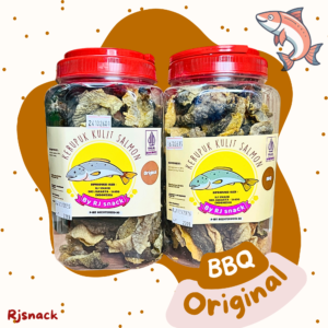 Paket Combat Kerupuk Kulit Ikan Salmon Varian Rasa Original 220gr Dan Varian Rasa Bbq 220gr Kemasan Toples Jumbo
